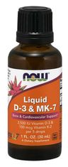 NOW Foods Tekoči vitamin D3 & amp; K2 MK-7, 500 ie 20 ug v 1 kapljici, 30 ml