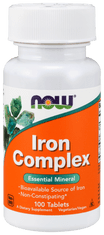 NOW Foods Iron Complex (železo), 100 tablet