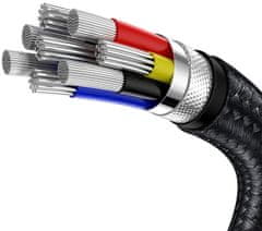 BASEUS Cafule Metal podatkovni kabel, Type-C, 100 W, 2 m , črno-siv (CATJK-D01)