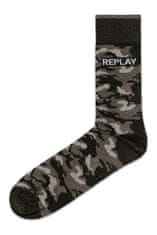 Replay Nogavice Casual Leg Logo&Camouflage 2Prs Banderole - Black/Camou Black 43/46