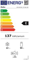 Amica KS15615B prostostoječi hladilnik