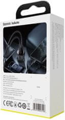 BASEUS Particular Digital Display avto polnilnik, QC+PPS, 65W, siv (CCKX-C0G)