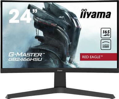 iiyama G-Master Red Eagle GB2466HSU-B1 VA FHD gaming monitor, ukrivljen