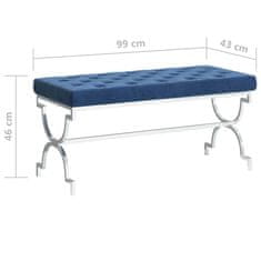 Vidaxl Klop 99 cm moder žamet in nerjaveče jeklo