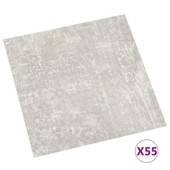 Vidaxl Samolepilne talne plošče 55 kosov PVC 5,11 m2 svetlo sive