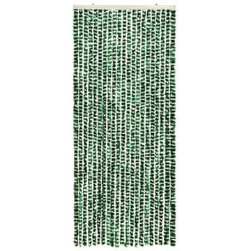 Vidaxl Zavesa proti mrčesu zelena in bela 56x185 cm šenilja