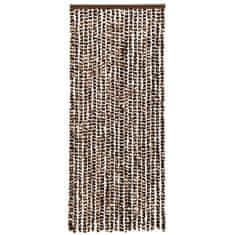 Vidaxl Zavesa proti mrčesu rjava in bela 56x185 cm šenilja