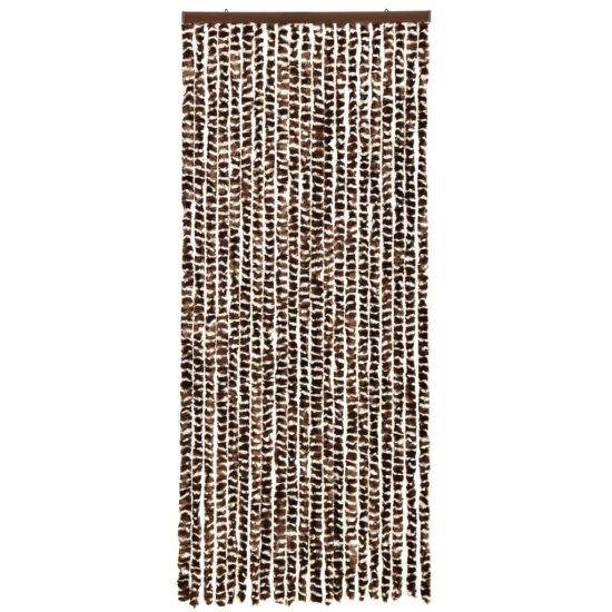 Greatstore Zavesa proti mrčesu rjava in bela 56x185 cm šenilja