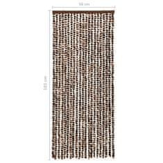 Vidaxl Zavesa proti mrčesu rjava in bela 56x185 cm šenilja
