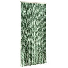 Vidaxl Zavesa proti mrčesu zelena in bela 100x220 cm šenilja