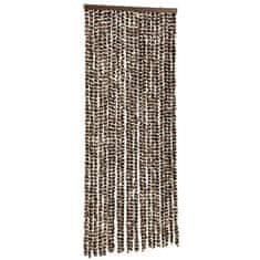 Vidaxl Zavesa proti mrčesu rjava in bela 56x185 cm šenilja
