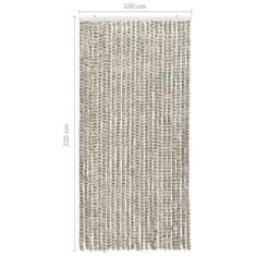 Vidaxl Zavesa proti mrčesu svetlo in temno siva 100x220 cm šenilja