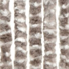 Greatstore Zavesa proti mrčesu taupe in bela 56x185 cm šenilja