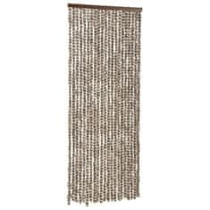 Vidaxl Zavesa proti mrčesu taupe in bela 56x185 cm šenilja