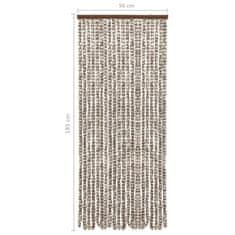Vidaxl Zavesa proti mrčesu taupe in bela 56x185 cm šenilja