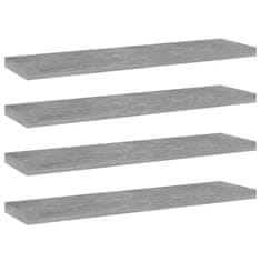 Vidaxl Dodatne police za omaro 4 kosi betonsko sive 40x10x1,5 cm