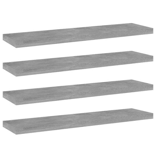 Vidaxl Dodatne police za omaro 4 kosi betonsko sive 40x10x1,5 cm