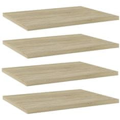 Vidaxl Dodatne police za omaro 4 kosi sonoma hrast 40x30x1,5 cm