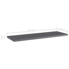 Vidaxl Dodatne police za omaro 4 kosi visok sijaj sive 60x20x1,5 cm