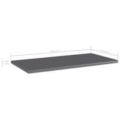 Vidaxl Dodatne police za omaro 8 kosov visok sijaj sive 60x30x1,5 cm
