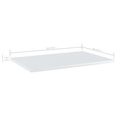 Vidaxl Dodatne police za omaro 8 kosov visok sijaj bele 60x40x1,5 cm
