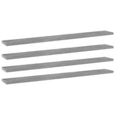 Vidaxl Dodatne police za omaro 4 kosi betonsko sive 80x10x1,5 cm