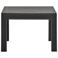 Vidaxl Vrtna miza antracitna 58x58x41 cm PP