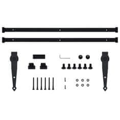 Vidaxl Mini komplet za drsna hlevska vrata iz jekla 183 cm