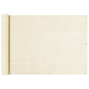 Vidaxl Balkonsko platno krem 75x500 cm HDPE