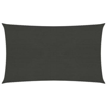 Vidaxl Senčno jadro 160 g/m² antracitno 2,5x5 m HDPE