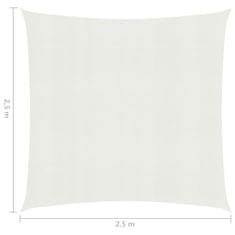 Vidaxl Senčno jadro 160 g/m² belo 2,5x2,5 m HDPE