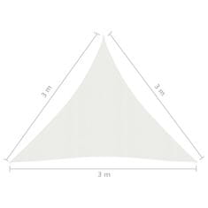 Vidaxl Senčno jadro 160 g/m2 belo 3x3x3 m HDPE