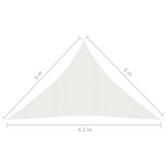 Vidaxl Senčno jadro 160 g/m2 belo 3x3x4,2 m HDPE