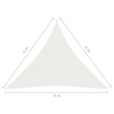 Vidaxl Senčno jadro 160 g/m2 belo 4x4x4 m HDPE
