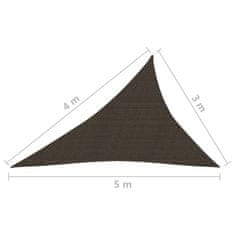 Vidaxl Senčno jadro 160 g/m2 rjavo 3x4x5 m HDPE