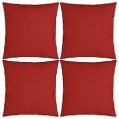 Vidaxl Okrasne blazine 4 kosi rdeče 60x60 cm blago