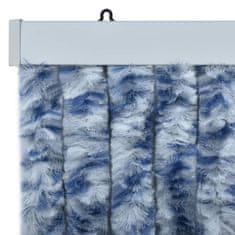 Vidaxl Zavesa proti mrčesu modra in bela 90x200 cm šenilja