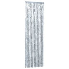 Vidaxl Zavesa proti mrčesu bela in siva 56x200 cm šenilja