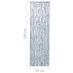 Vidaxl Zavesa proti mrčesu bela in siva 56x200 cm šenilja