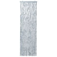 Vidaxl Zavesa proti mrčesu bela in siva 56x200 cm šenilja