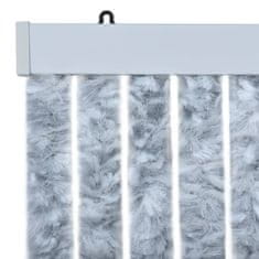 Vidaxl Zavesa proti mrčesu bela in siva 56x200 cm šenilja