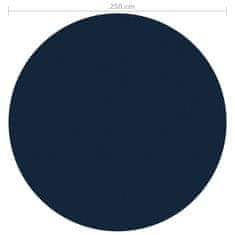 Vidaxl Plavajoča PE solarna folija za bazen 250 cm črna in modra