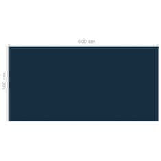 Vidaxl Plavajoča PE solarna folija za bazen 600x300 cm črna in modra