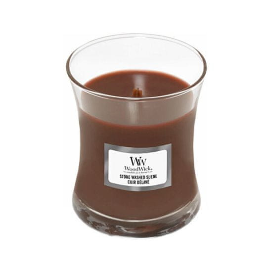 Woodwick Dišeča vaza za sveče Stone Wash Suede 85 g