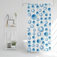 Family Tuš zavesa - modro/beli vzorec - 183 x 183 cm