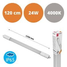 Avide LED Nano vodotesna svetilka za povezovanje 120 cm 24W 4000K nevtralno bela IP65