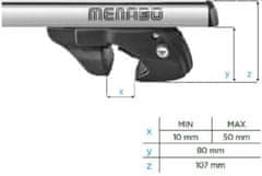 Menabo Prečke na hagusy 120 cm MENABO SHERMAN Srebrna