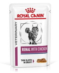 Royal Canin Veterinary Diet Cat Renal Chicken Pouch veterinarska dieta za mačke z obolenjem ledvic, 12x 85 g