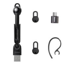 BASEUS A05 Bluetooth Handsfree slušalka + USB priklopza postaja, črna