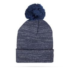 Delight Zimska pletena kapa - modra - bleščeča - z cofom